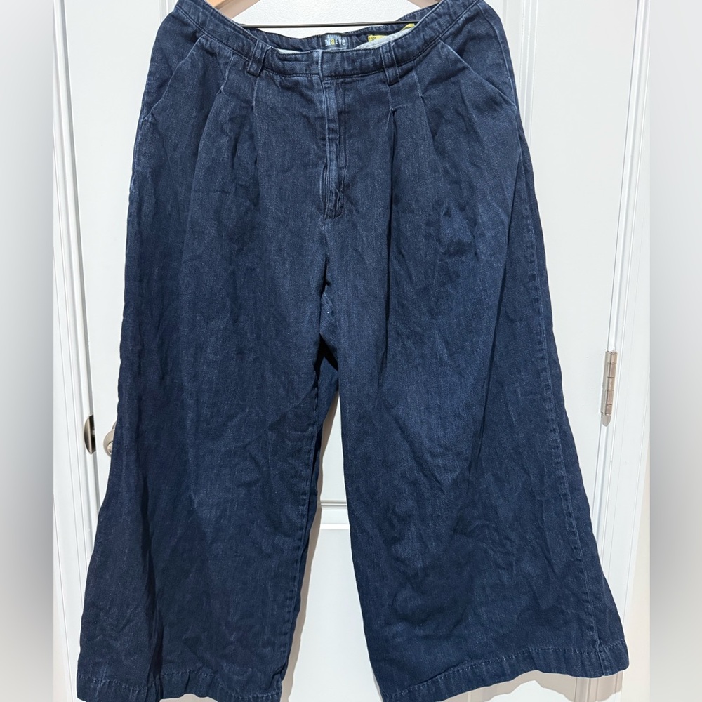 Wide-Leg Denim Pants